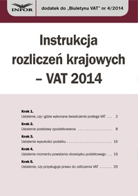 Instrukcja rozliczeń krajowych – VAT 2014