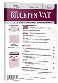 Biuletyn VAT 12/2016