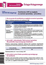Ściąga Księgowego - Zwolnienie z VAT ze względu na wartość sprzedaży – procedury PDF