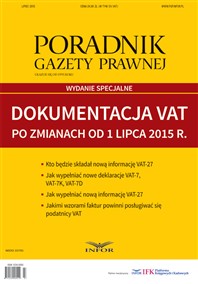 Dokumentacja VAT  po zmianach od 1 lipca 2015 r. PGP