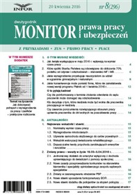 Monitor Prawa Pracy i Ubezpieczeń nr 8/2016