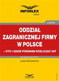 Oddział zagranicznej firmy w Polsce – kto i gdzie powinien rozliczać VAT (PDF)