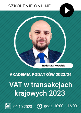Szkolenie: VAT w transakcjach krajowych 2023