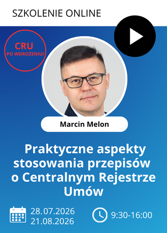 Szkolenie online: Praktyczne aspekty stosowania przepisów o Centralnym Rejestrze Umów